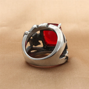 European Style Titanium Steel Hollow <b>Cross</b> <b>Ring</b> Men's Punk Geometric Fashion Jewelry Gift Claw Setting <b>Rings</b> - Product Image 2