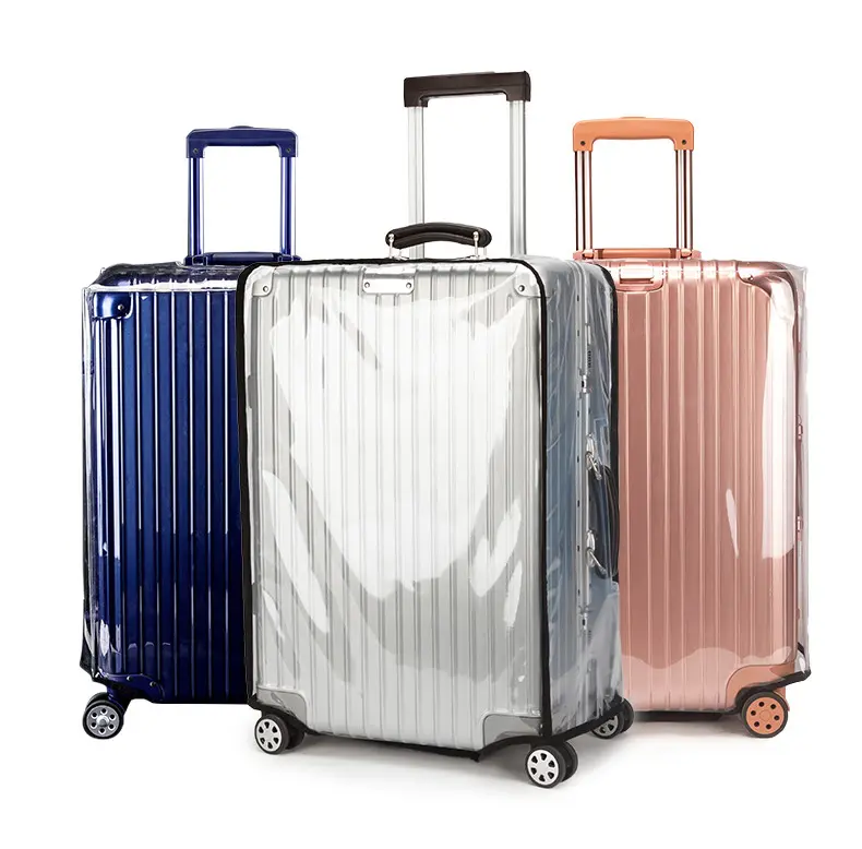 PVC Transparent Travel Luggage Cover Protector for Carry on/Waterproof PVC Suitcase Cover/Plastic protective luggage cover