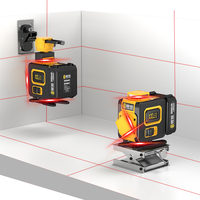 Niveau laser vert YaJin 4D 16 lignes, auto-nivelant, haute précision, 360° horizontal et vertical, outils de mesure laser à lignes croisées