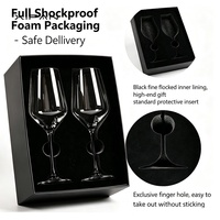 Offre Spéciale – Coffret Cadeau Verres à Vin en Cristal Personnalisables avec Logo, Boîte Noire Gravée au Laser pour Noël, Mariages, Cadeaux d'Entreprise – MOQ 1