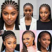 Perruques courtes en dentelle complète tressées en cornrows, perruques synthétiques en dentelle tressée avec cheveux de bébé, tresses faites à la main sans nœuds pour femmes noires
