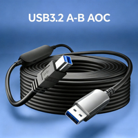 Câble d'imprimante à fibre optique USB3.2 Type A vers B Gen2 10 Gbps 10m 15m 20m 30m 50m Câble optique actif USB3.0 pour impression