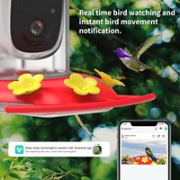Mangeoire à colibris AI avec caméra intelligente solaire WiFi étanche de 5 millions de pixels, modèle PT010105RD pour oiseaux en vol