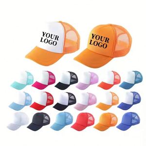 Gorras Trucker de Espuma Personalizadas de Calidad con Malla Lisa, Bordadas, de 5 Paneles, con Logo en Blanco, Unisex - Product Image 1