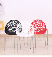 Chaise de salle à manger empilable moderne en plastique avec pieds en métal, style nid d'oiseau, pour restaurant, vente en gros directe usine