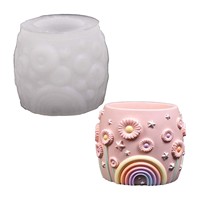 Moule en silicone pour pot de fleurs et boîte de rangement arc-en-ciel, pour gypse, résine, ciment, pot de plantes succulentes DIY, décoration intérieure, artisanat de moulage