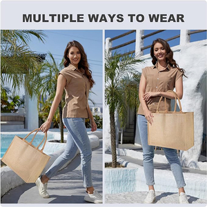 Personalized Bridesmaid Gift Burlap <strong>Tote</strong> <strong>Bags</strong> Custom Name <strong>Jute</strong> <strong>Bag</strong> for Party Beach - Product Image 6