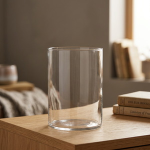 Vase cylindrique en verre transparent, centre de table minimaliste, peut contenir de l'eau - Product Image 4
