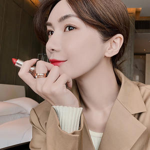 Nuevos anillos de compromiso elegantes y modernos con circonita cúbica, exquisitos anillos de boda de acero inoxidable para parejas con circonita cúbica - Product Image 4