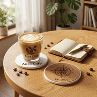 Sous-verre en céramique personnalisé par sublimation avec support en liège, logo sur mesure, antidérapant, écologique, réutilisable, pour cadeaux de mariage et de pendaison de crémaillère