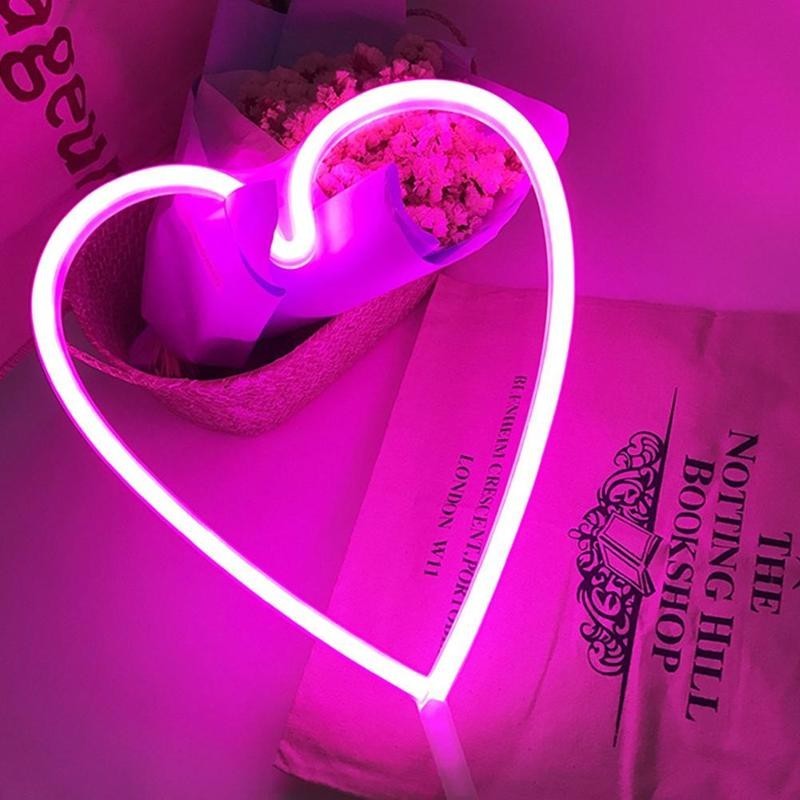SHENPU Heart Shaped Love Neon Sign LED Neon Lights Neon Sign Heart