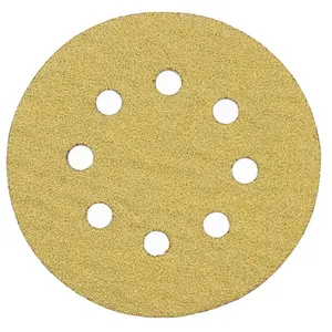 Round abrasive sandpaper disc, yellow sand disc abrasive paper for aluminum workpiece polishing and grinding