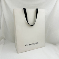 Geschenktüte mit Bandgriff für Einzelhandel, Schmuck, Luxus, Hochzeit, Boutique, Papiertragetasche für Kleinunternehmen mit Logo
