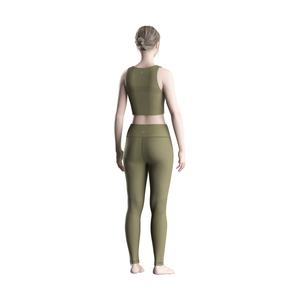 Ensemble de yoga personnalisé pour femmes, haut sans manches et leggings, tenue deux pièces pour l'entraînement et la course à pied - Product Image 6