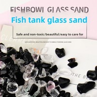 Petites pierres colorées pour l'aménagement paysager d'aquarium, petits ornements, galets de verre pour aquarium, pierres de fond en verre
