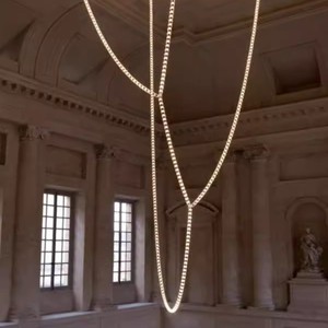 LED Crystal Chandelier Necklace Long Adjustable Height 220V White Designer Style For Hotel Villa <b>Lighting</b> - Product Image 1