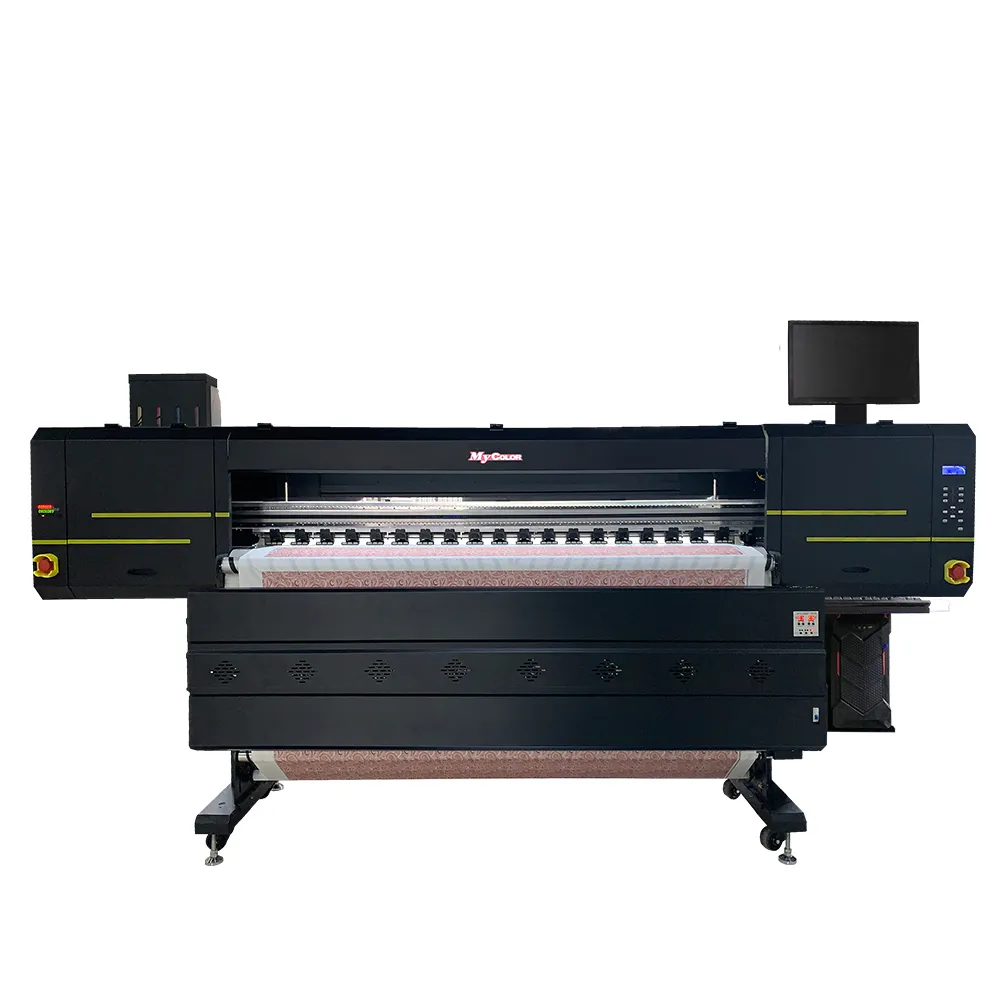 Auto professional MYCOLOR-sublimation textile printer six feet with 8 ink print heads+hoson board fast print machine