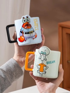 Taza de cerámica creativa de <span class=keywords><strong>Bob</strong></span> <span class=keywords><strong>Esponja</strong></span>, taza de desayuno personalizada, linda taza para beber - Product Image 3