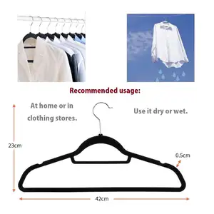Anti-Rutsch-schlanke Samt Kleider hose beflockte Kleiderbügel Samt Kleiderbügel weiß Großhandel