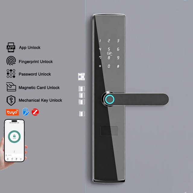 YiTechE Home High Security Zigbee WiFi TTlock Tuya App Electronic Combination Digital Fingerprint Electric Smart Door Locks