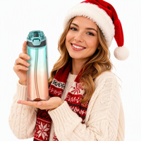 Bouteilles d'eau de sport transparentes en Tritan+PP anti-fuite avec anneau parfumé remplaçable pour adultes, compatibles lave-vaisselle, design contemporain