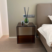 Table de chevet et table basse modernes en acrylique pour chambre à coucher, salon, appartement – Meuble de maison adapté avec design écologique