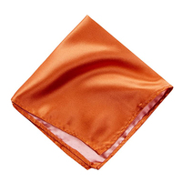 Cravate unie en microfibre aspect soie couleur orange brûlé, la plus vendue, et pochettes de costume assorties pour hommes