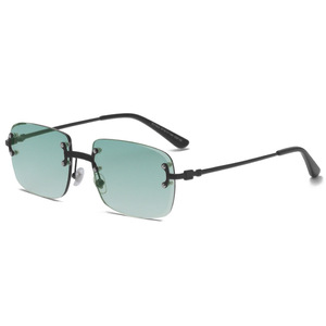 Lunettes De Soleil Sans Bordure taglio quadrato diamante Uv400 lenti senza montatura occhiali da sole sfumature donna 2025 - Product Image 6