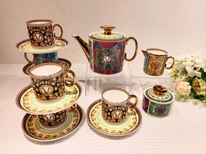 New European Pattern 15-Piece Ceramic Tea and Coffee <b>Set</b> Porcelain <b>PC</b> Afternoon Tea <b>Set</b> for Hotels Restaurants Business Gifts - Product Image 2