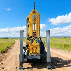 Foreuse mobile jaune 200m pour puits d'eau, montée sur camion, remorque tracteur, équipement minier - Product Image 1