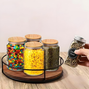 <span class=keywords><strong>Portaspezie</strong></span> <span class=keywords><strong>Girevole</strong></span> Moderno a 2 Ripiani in <span class=keywords><strong>Legno</strong></span> con Supporto Rotante per Soggiorno - Product Image 5