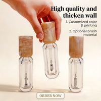 Tube de brillant à lèvres en plastique de haute qualité de 5 ml avec pinceau métallique, tube transparent pour brillant à lèvres, couleur personnalisable, tube de baume à lèvres