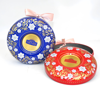 Boîtes d'emballage en métal personnalisées en forme de beignets ronds, bonbons, boîtes en fer