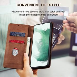 Magnetic Men Women Leather <strong>Flip</strong> Wallets Mobile Phone <strong>Cases</strong> for Samsung Galaxy S26 S25 S24 Plus Ultra FE Kickstand Back Cover - Product Image 6