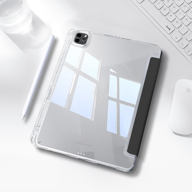 Pen Slot Custom Smart Cover for iPad 10th Gen Case TPU Soft Edge Transparent Clear Tablet Cover for iPad 10.9 11 Inch Case