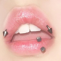 Piercing de Labio y Colmillo Curvo de Acero Inoxidable con Diseño de Nicho Estilo Dulce, Compatible con Otras Joyas de Perforación, Amigable con la Piel