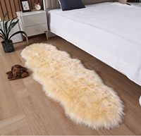 Tapis de luxe super doux et chaud en fausse fourrure de mouton, à poils longs, moderne, fabriqué à la machine, pour salon et chambre à coucher
