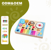 Piano en bois pour l'éveil des enfants, avec lumières LED et interrupteurs, planche d'activités de simulation de jeu de piano