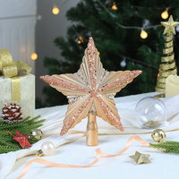 SHUANGYUAN Neuerscheinung Perlen-Glitzer-Tannenbaumspitze mit Handbemalter 21cm Weihnachtsdekoration Anhänger Ornament