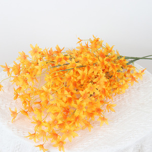 L venta al por mayor blanco <span class=keywords><strong>rosa</strong></span> naranja rojo <span class=keywords><strong>azul</strong></span> falso Sik Oncidium flor boda Hotel decoración Faux Dancing orquídea para la venta - Product Image 5