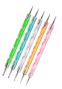 5 cái/bộ hai đầu kim loại Rhinestone lên công cụ làm đẹp móng tay bút vẽ móng nghệ thuật chấm bút Dụng cụ làm móng và phụ kiện - Product Image 3