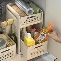 Étagère de rangement de bureau portable à double niveau, durable, pour cuisines, salles à manger, bureaux