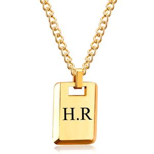 Collier avec pendentif lettre personnalisable en acier inoxydable plaqué or 18 carats, bijoux de mode de haute qualité pour femmes - Product Image 4