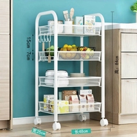 Chariot utilitaire roulant à 4 niveaux, organisateur de stockage en métal, chariot de cuisine avec roulettes pour chariot de rangement à domicile