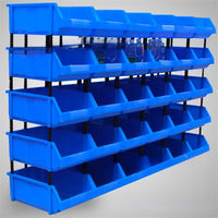 Boîtes de rangement en plastique empilables et robustes pour le stockage en entrepôt, étagère combinée pour caisses, boîte à outils, pièces de rechange