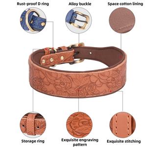 Collares ajustables para mascotas, correas de cuero para perros medianos y grandes, collares a prueba de explosiones para entrenamiento - Product Image 2