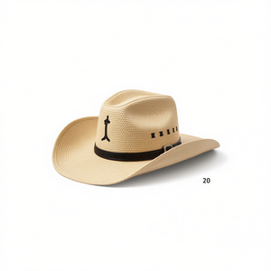 Sombrero de Vaquero de Paja con Cinturón de 9.5cm para Uso en Exteriores - Product Image 1