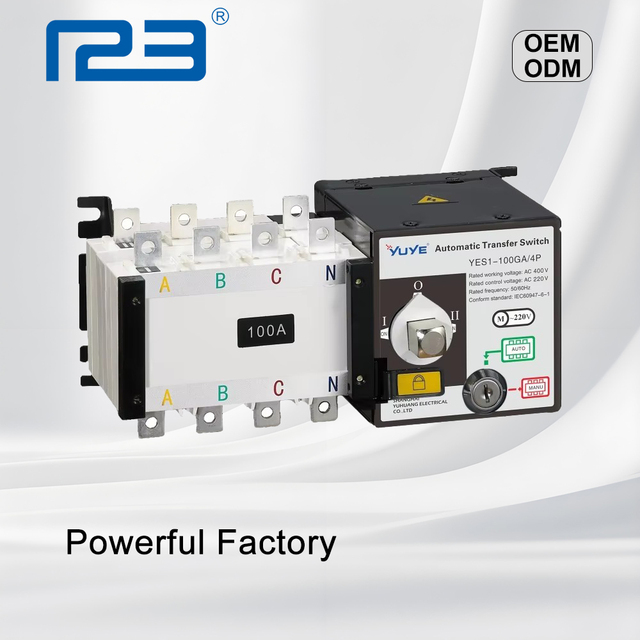 YUYE 123 High Quality 63amp Ats 100A ATS 4P PC Class ATS Dual Power Automatic Transfer Changeover Switch for Generator OEM