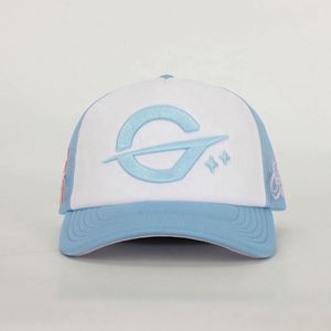Casquettes de camionneur en mousse à 5 panneaux, personnalisées, de haute qualité, avec logo brodé 3D, en maille unie, vente en gros - Product Image 2