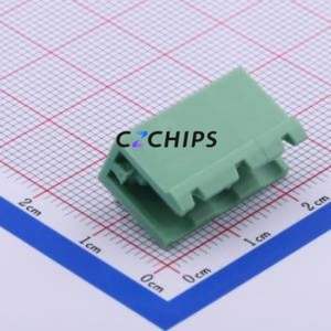 DB2ER-7.62-3P-GN Plug-in Terminal Block Bent Lead Through Hole,P=7.62mm Connector Board-to-Board / Socket Open 1x3P 7.62mm Green - Product Image 1